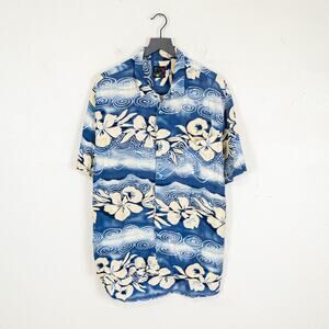 JAMS WORLD Men's Hawaiian Camp Shirt Floral Ropical aloha sz XL